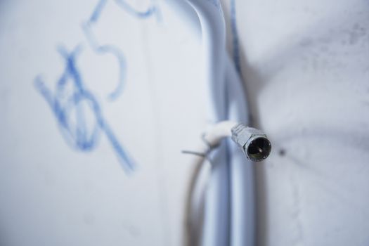 New cable installation at home. Horizontal photo