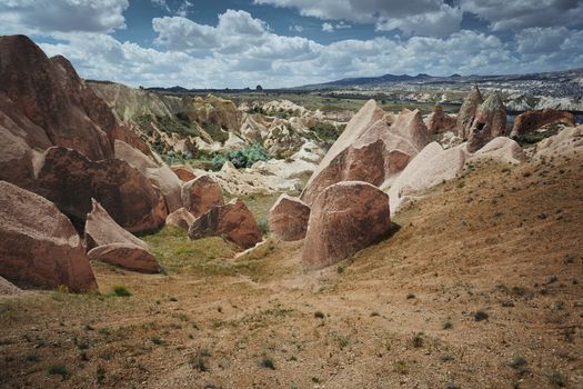 Rock formations of Cappadocia. Turkey. Horizontal photo