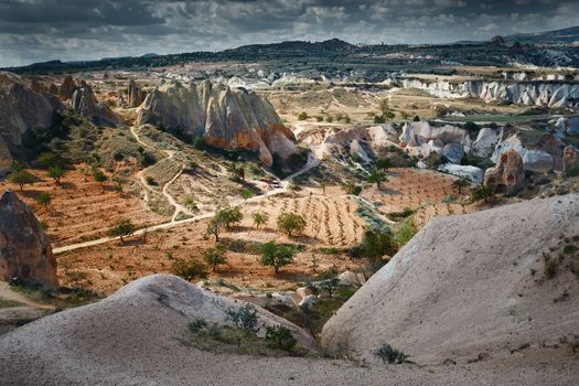 Rock formations of Cappadocia. Turkey. Horizontal photo