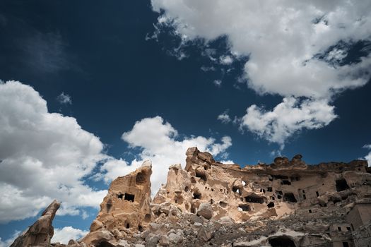 Ancient stone houses of Cappadocia, Turkey