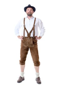 An image of a traditional bavarian man isolated on a white background