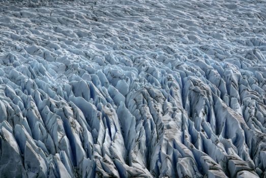 Close-up view of the wrinkled glacier in Torres del Paine National Park