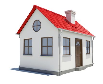 House model. 3d illustration on white background