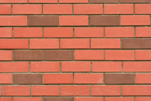 New decorative facing red brick wall. Construction background