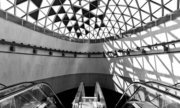 Futuristic subway station in Budapest, Hungary