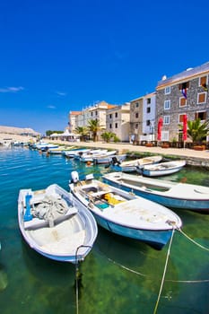 Summer view of Pag town, Dalmatia, Croatia