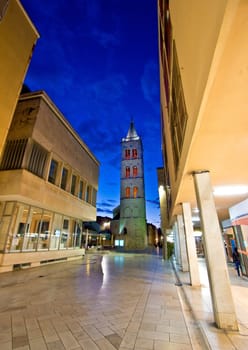 Kalelarga famous Zadar street night view, Dalmatia, Croatia