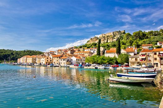 Novigrad dalmatinski waterfront panoramic view, Dalmatian coast, Croatia