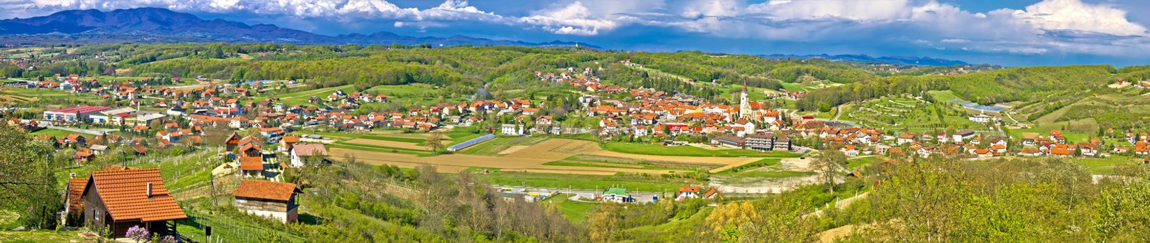 Zagorje green hills mega panorama, Marija Bistrica, Zagorje