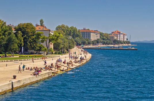 Zadar Riva waterfront view in Dalmatia, Croatia