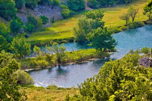 River Krupa green nature canyon in Croatia