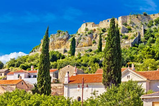 Novigrad Dalmatinski hill fortress and church, Dalmatia, Croatia