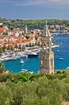 Town of Hvar yacht harbor, Dalmatia, Croatia