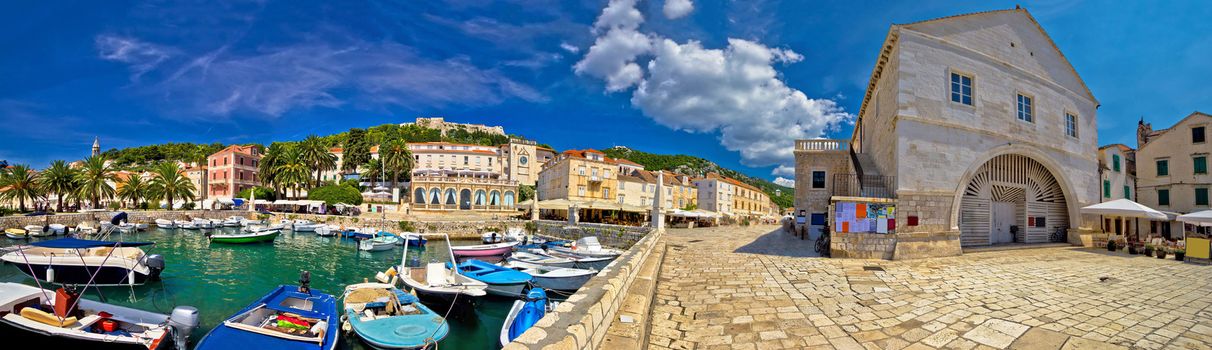 Island of Hvar old waterfront in Dalmatia, Croatia