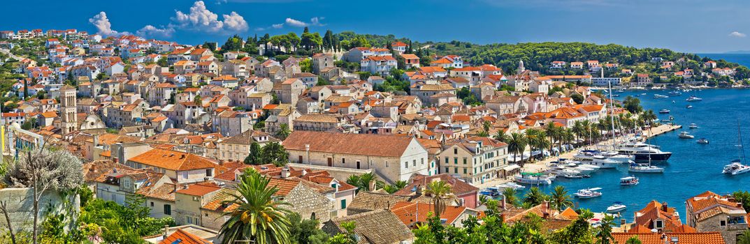 Town of Hvar aerial panorama, Dalmatia, Croatia