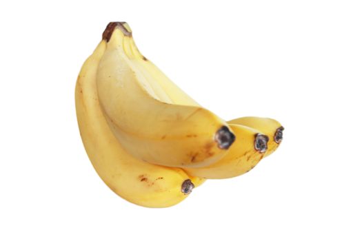 Bananas bunch laying isolated on the white background