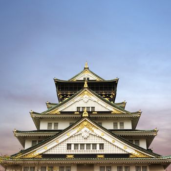 Osaka castle, one of the famous castle in Japan, Asia.