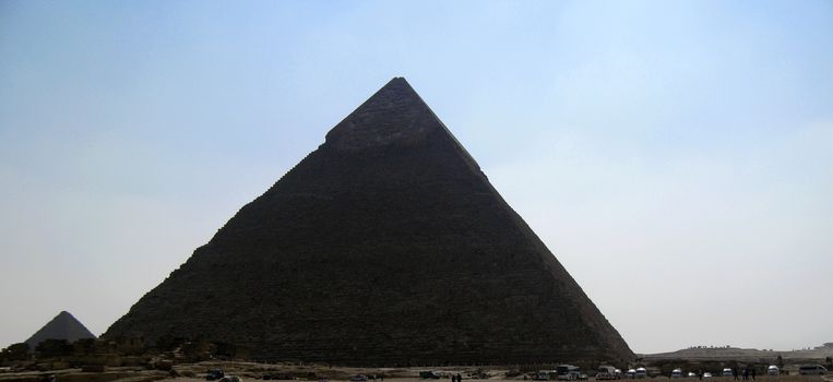 Pyramids in desert of Egypt in Giza