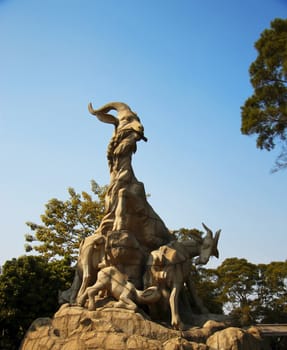 Five goats statue in Guangzhou city China