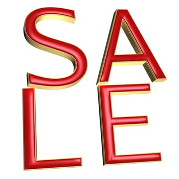 Glossy three-dimensional inscription Sale as a sign.