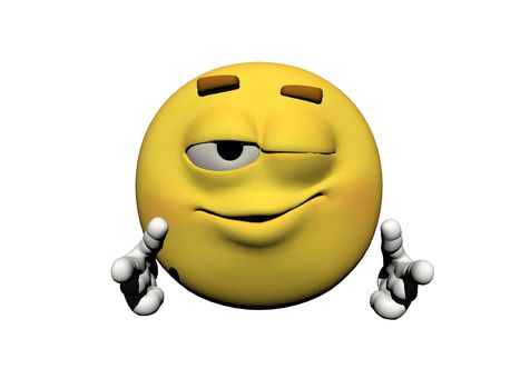 emoticon wink of an eye yellow and white
