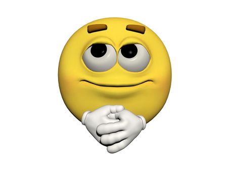 emoticon in reflexion yellow and white