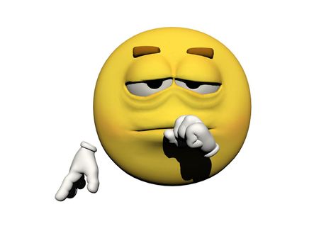 emoticon tired yellow and white