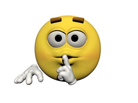 emoticon silence yellow and white