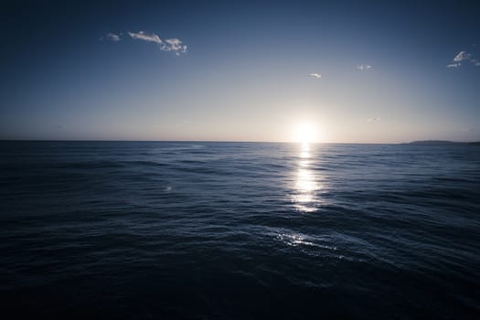 Picture of a dawn on the open sea. 