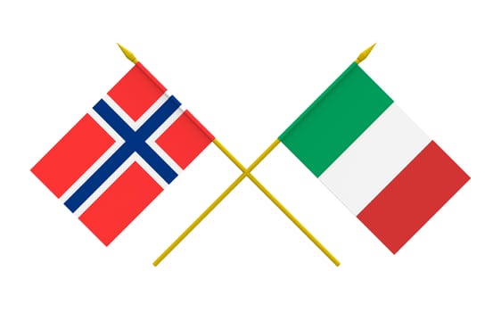 Flags, Italy and Norway