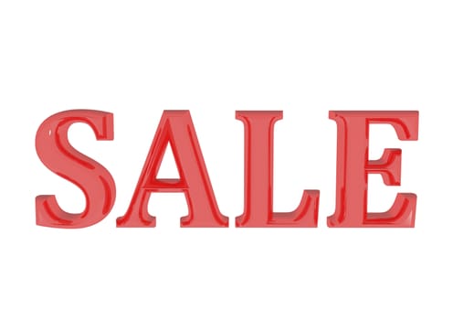 Glossy three-dimensional inscription Sale as a sign.