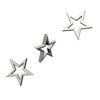 Stars. Isolated on white. Three dimensional render.