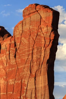 Orange Rock Patterns Park Avenue Section Arches National Park Moab Utah USA Southwest. Classic sandstone hoodoo and famous landmark in Arches National Park.