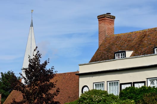 English country house and church