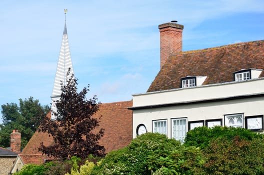 English village house and church