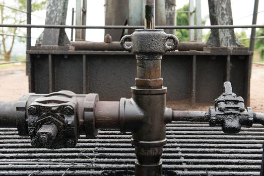pumpjack pumping crude oil from oil well