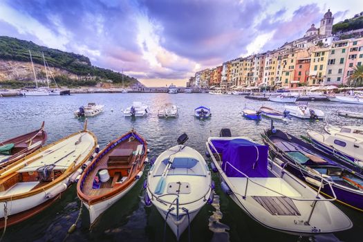 Picture of a dawn in Portovenere, Italy.