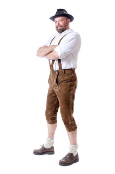 An image of a traditional bavarian man isolated on a white background