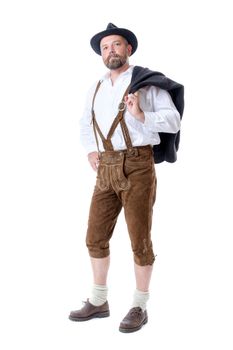 An image of a traditional bavarian man isolated on a white background