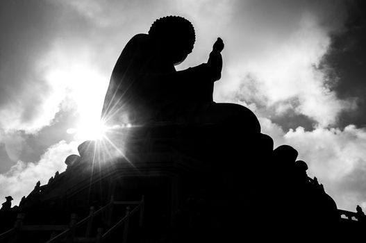 Hongkong-July 4: Tian Tan Buddha or Giant buddha on Lantau Island,the biggest sitting Buddha statue built outdoor and is attractive place for travel