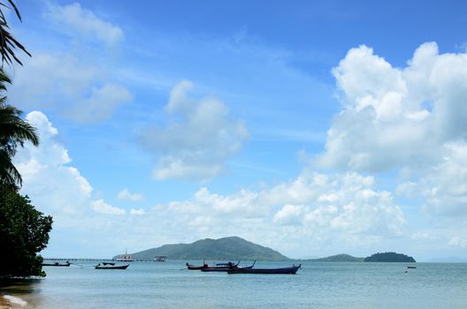 Fishing boat floating at Yayam Island, Thailand