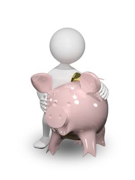 illustration of a man with piggy bank