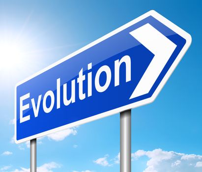 Illustration depicting a sign with an evolution concept.