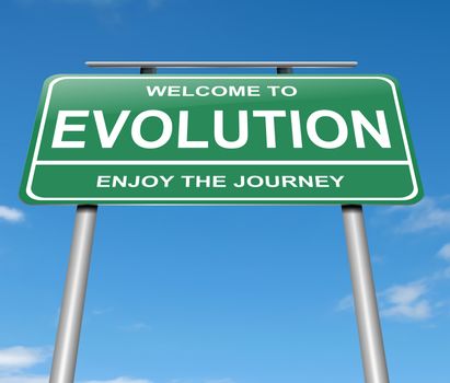 Illustration depicting a sign with an evolution concept.