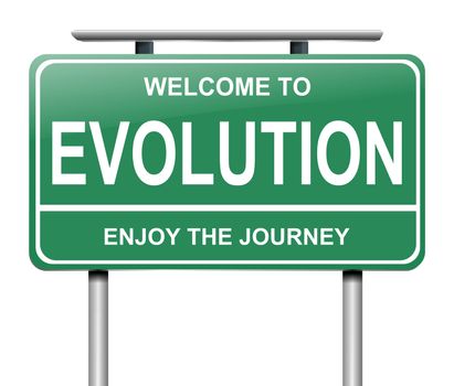 Illustration depicting a sign with an evolution concept.
