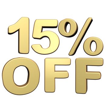 glossy green three-dimensional inscription 15 percent off