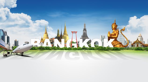travel thailand by airplane, concept