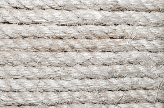White rough rope background.