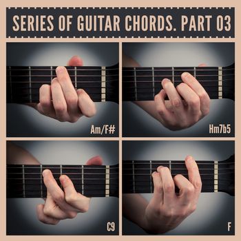 A series of guitar chords with symbols. Part 03