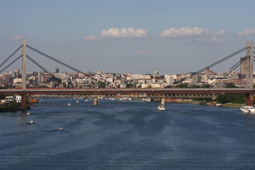 Panorama of Belgrade and Sava river Serbia
